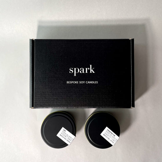 Two-Pack Candle Gift Set - 2x 4oz Matte Black Tin Candles - Choose Scents, Free Shipping - Spark Candles